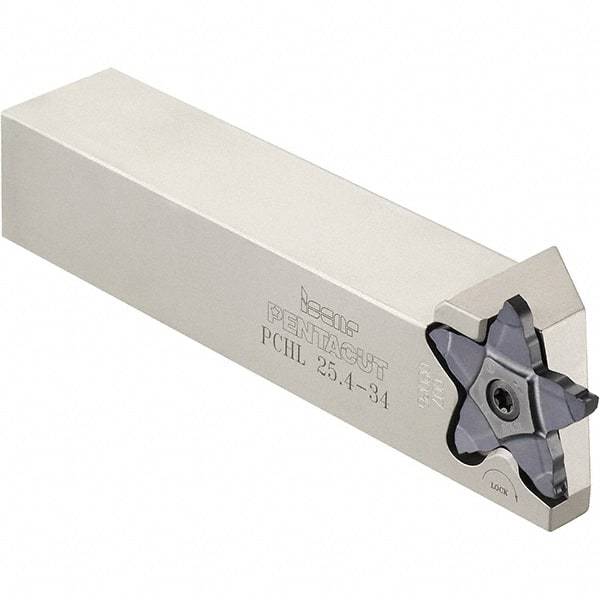 Iscar - External Thread, 1.122" Max Depth of Cut, 4.7mm Min Groove Width, 120mm OAL, Right Hand Indexable Grooving Cutoff Toolholder - 20mm Shank Height x 20mm Shank Width, TAG Insert Style, TGT Toolholder Style, Series Tang-Grip - Benchmark Tooling