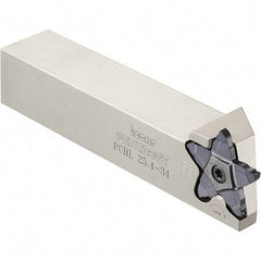Iscar - External Thread, 0.3937" Max Depth of Cut, 1.5mm Min Groove Width, 135mm OAL, Left Hand Indexable Grooving Cutoff Toolholder - 32mm Shank Height x 32mm Shank Width, PENTA 34.. Insert Style, PCH Toolholder Style, Series PentaCut - Benchmark Tooling