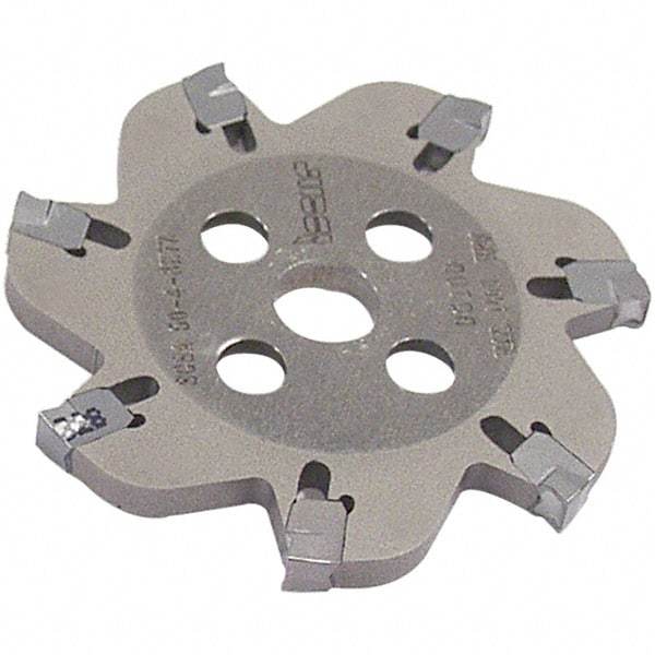 Iscar - Arbor Hole Connection, 0.106" Cutting Width, 1" Depth of Cut, 4.92" Cutter Diam, 1-1/4" Hole Diam, 16 Tooth Indexable Slotting Cutter - SGSA Toolholder, GSAN 3 Insert, Right Hand Cutting Direction - Benchmark Tooling