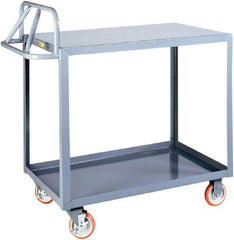 Little Giant - 1,200 Lb Capacity, 30" Wide x 53-1/2" Long x 42" High Shelf Cart - 2 Shelf, Steel - Benchmark Tooling