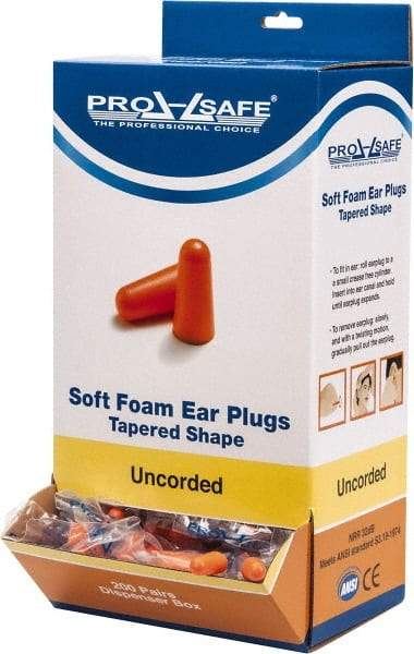 PRO-SAFE - Disposable, Uncorded, 32 dB Earplugs - Orange - Benchmark Tooling