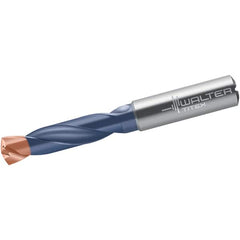 Walter-Titex - 9mm 140° Spiral Flute Solid Carbide Screw Machine Drill Bit - Double Coating Finish, Right Hand Cut, 47mm Flute Length, 89mm OAL, X-treme Plus Point, Straight Shank, Through Coolant - Benchmark Tooling