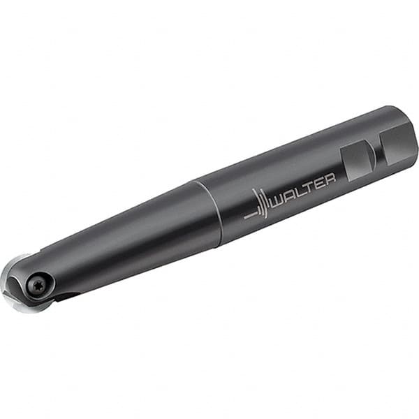 Walter - 12mm Cut Diam, 6mm Max Depth of Cut, 16mm Shank Diam, 160mm OAL, Indexable Ball Nose End Mill - 15,000 Max RPM - Benchmark Tooling