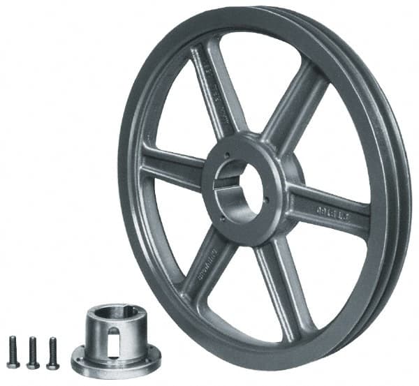 Browning - 2 Groove, 3/8 to 1-1/2 Bore Diam, 13-3/4" Outside Diam, QD Bushed V Belt Sheave - 13.0 A Diam Belt Pitch - Benchmark Tooling