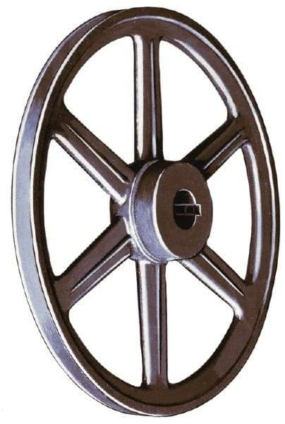 Browning - 1" Bore, 1-15/32 Long, 14-1/4" Outside Diam, Finished Bore Single Groove V Belt Sheave - 3/4" Wide, 13.66" Pitch Diam of 3L Belt, 14" Pitch Diam of 4L Belt - Benchmark Tooling