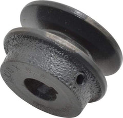 Browning - 5/8" Bore, 15/16 Long, 2" Outside Diam, Finished Bore Single Groove V Belt Sheave - 21/32" Wide, 1.46" Pitch Diam of 3L Belt, 1.8" Pitch Diam of 4L Belt - Benchmark Tooling