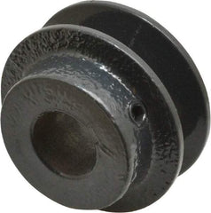 Browning - 3/4" Bore, 15/16 Long, 2.2" Outside Diam, Finished Bore Single Groove V Belt Sheave - 21/32" Wide, 1.66" Pitch Diam of 3L Belt, 2" Pitch Diam of 4L Belt - Benchmark Tooling