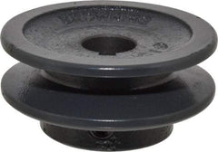 Browning - 5/8" Bore, 15/16 Long, 2-1/2" Outside Diam, Finished Bore Single Groove V Belt Sheave - 21/32" Wide, 1.96" Pitch Diam of 3L Belt, 2.3" Pitch Diam of 4L Belt - Benchmark Tooling