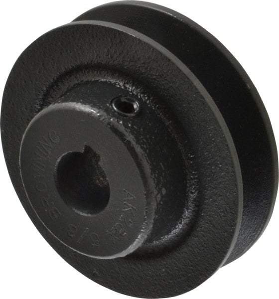 Browning - 5/8" Bore, 15/16 Long, 2.8" Outside Diam, Finished Bore Single Groove V Belt Sheave - 21/32" Wide, 2.26" Pitch Diam of 3L Belt, 2.6" Pitch Diam of 4L Belt - Benchmark Tooling