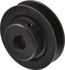 Browning - 5/8" Bore, 15/16 Long, 2.8" Outside Diam, Finished Bore Single Groove V Belt Sheave - 21/32" Wide, 2.26" Pitch Diam of 3L Belt, 2.6" Pitch Diam of 4L Belt - Benchmark Tooling