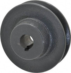 Browning - 5/8" Bore, 15/16 Long, 3.05" Outside Diam, Finished Bore Single Groove V Belt Sheave - 21/32" Wide, 2.46" Pitch Diam of 3L Belt, 2.8" Pitch Diam of 4L Belt - Benchmark Tooling