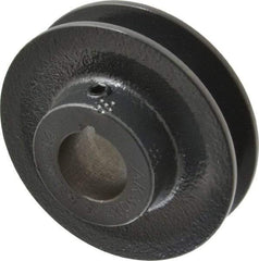 Browning - 7/8" Bore, 15/16 Long, 3.05" Outside Diam, Finished Bore Single Groove V Belt Sheave - 21/32" Wide, 2.46" Pitch Diam of 3L Belt, 2.8" Pitch Diam of 4L Belt - Benchmark Tooling