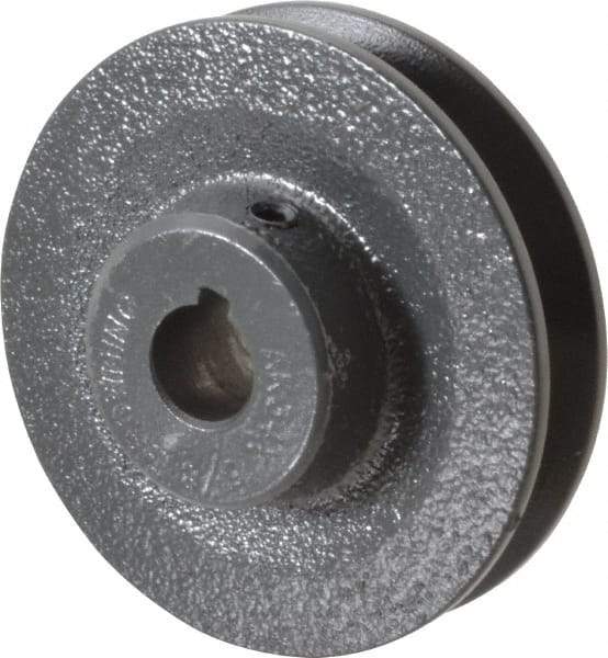 Browning - 5/8" Bore, 15/16 Long, 3.45" Outside Diam, Finished Bore Single Groove V Belt Sheave - 21/32" Wide, 2.86" Pitch Diam of 3L Belt, 3.2" Pitch Diam of 4L Belt - Benchmark Tooling