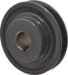 Browning - 7/8" Bore, 1-5/32 Long, 3-3/4" Outside Diam, Finished Bore Single Groove V Belt Sheave - 3/4" Wide, 3.16" Pitch Diam of 3L Belt, 3-1/2" Pitch Diam of 4L Belt - Benchmark Tooling