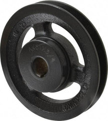 Browning - 3/4" Bore, 1-5/32 Long, 4.95" Outside Diam, Finished Bore Single Groove V Belt Sheave - 3/4" Wide, 4.36" Pitch Diam of 3L Belt, 4.7" Pitch Diam of 4L Belt - Benchmark Tooling