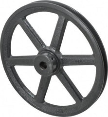 Browning - 5/8" Bore, 1-15/32 Long, 9-1/4" Outside Diam, Finished Bore Single Groove V Belt Sheave - 3/4" Wide, 8.66" Pitch Diam of 3L Belt, 9" Pitch Diam of 4L Belt - Benchmark Tooling