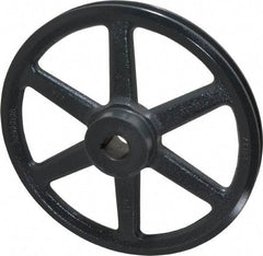Browning - 1" Bore, 1-15/32 Long, 10-1/4" Outside Diam, Finished Bore Single Groove V Belt Sheave - 3/4" Wide, 9.66" Pitch Diam of 3L Belt, 10" Pitch Diam of 4L Belt - Benchmark Tooling