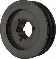 Browning - 2 Groove, 1/2 to 1-3/4 Bore Diam, 6.15" Outside Diam, QD Bushed V Belt Sheave - 5.4 A Diam Belt Pitch - Benchmark Tooling