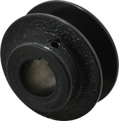 Browning - 7/8" Bore, 1-1/16 Long, 2-1/2" Outside Diam, Finished Bore Single Groove V Belt Sheave - 13/16" Wide, 2.3 Belt Pitch B, 1.9" Pitch Diam of 4L Belt - Benchmark Tooling