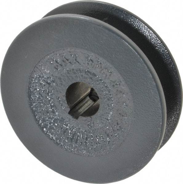 Browning - 5/8" Bore, 1-1/16 Long, 2.8" Outside Diam, Finished Bore Single Groove V Belt Sheave - 13/16" Wide, 2.6 Belt Pitch B, 2.2" Pitch Diam of 4L Belt - Benchmark Tooling