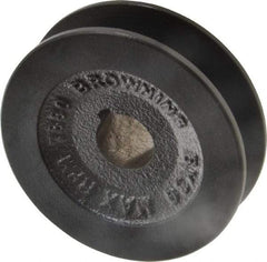 Browning - 3/4" Bore, 1-1/16 Long, 3.15" Outside Diam, Finished Bore Single Groove V Belt Sheave - 13/16" Wide, 2.8 Belt Pitch B, 2.4" Pitch Diam of 4L Belt - Benchmark Tooling