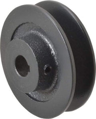 Browning - 5/8" Bore, 1-1/16 Long, 3.2" Outside Diam, Finished Bore Single Groove V Belt Sheave - 13/16" Wide, 3 Belt Pitch B, 2.6" Pitch Diam of 4L Belt - Benchmark Tooling