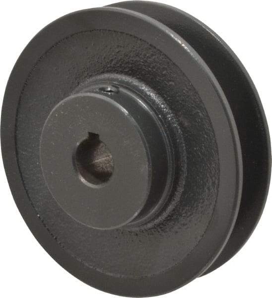 Browning - 5/8" Bore, 1-5/32 Long, 3.95" Outside Diam, Finished Bore Single Groove V Belt Sheave - 7/8" Wide, 3.6 Belt Pitch B, 3.2" Pitch Diam of 4L Belt - Benchmark Tooling