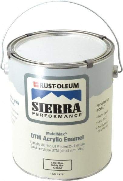 Rust-Oleum - 1 Gal Safety Blue Semi Gloss Finish Acrylic Enamel Paint - Interior/Exterior, Direct to Metal, <0 gL VOC Compliance - Benchmark Tooling