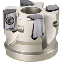 Iscar - 6 Inserts, 2-1/2" Cut Diam, 1" Arbor Diam, 0.642" Max Depth of Cut, Indexable Square-Shoulder Face Mill - 0/90° Lead Angle, 1-3/4" High, H490 AN.X 17 Insert Compatibility, Through Coolant, Series Helido - Benchmark Tooling