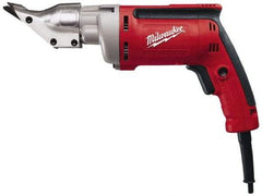 Milwaukee Tool - 2,500 SPM, 120 Volt, Pistol Grip Handle, Handheld Electric Shear - 18 Gauge (Steel) & 20 Gauge (Stainless Steel) Cutting Capacity - Benchmark Tooling