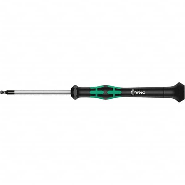 Wera - 2.5mm Hex Ball End Driver - 2-3/8" Bade Length, Multi Handle, 305mm OAL - Benchmark Tooling