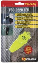 Pelican Products, Inc. - White LED Bulb, 6 Lumens, Hands-free Flashlight - Yellow Plastic Body, 2 Button/Coin Cell Lithium Batteries Included - Benchmark Tooling