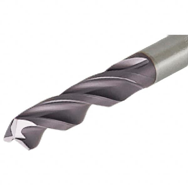 Iscar - 5.1mm 150° Solid Carbide Jobber Drill - TiAlN Finish, Right Hand Cut, Spiral Flute, Straight Shank, 82mm OAL, Standard Point - Benchmark Tooling