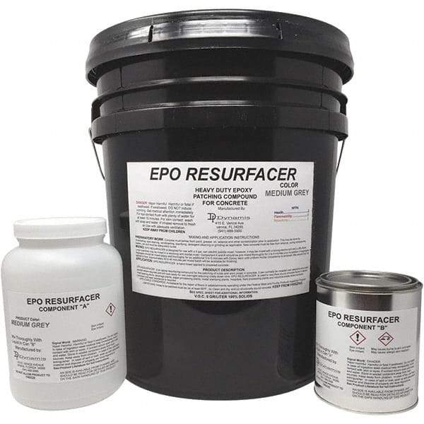 Made in USA - 50 Lb Concrete Repair/Resurfacing - Medium Gray, 25 Sq Ft Coverage, Epoxy Resin - Benchmark Tooling