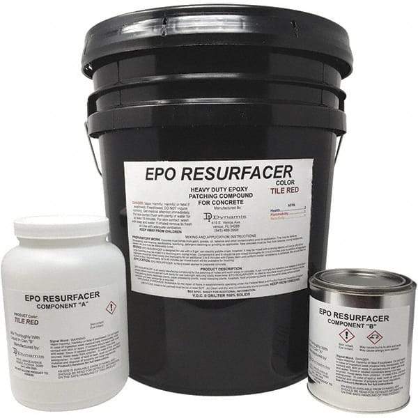 Made in USA - 50 Lb Concrete Repair/Resurfacing - Tile Red, 25 Sq Ft Coverage, Epoxy Resin - Benchmark Tooling