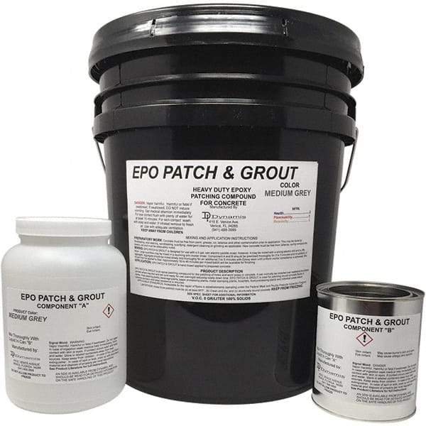 Made in USA - 5 Gal Concrete Repair/Resurfacing - Medium Gray, 25 Sq Ft Coverage, Epoxy Resin - Benchmark Tooling