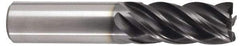 Kennametal - 1/2", 5 Flute, Single End, Solid Carbide, 0.015" Corner Radius End Mill - 3" OAL, 38° Helix, Right Hand Flute, 1-1/4" LOC, Right Hand Cut - Benchmark Tooling