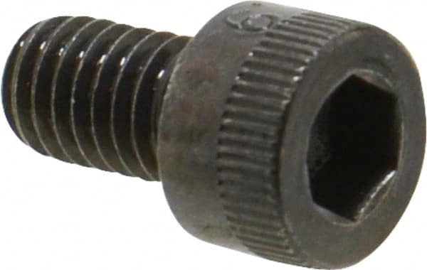 Made in USA - M6x1.00 Metric Coarse Hex Socket Drive, Socket Cap Screw - Grade 12.9 Alloy Steel, Black Oxide Finish, Fully Threaded, 10mm Length Under Head - Benchmark Tooling