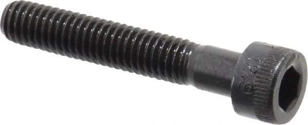 Made in USA - M6x1.00 Metric Coarse Hex Socket Drive, Socket Cap Screw - Grade 12.9 Alloy Steel, Black Oxide Finish, Partially Threaded, 35mm Length Under Head - Benchmark Tooling