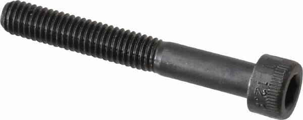 Made in USA - M6x1.00 Metric Coarse Hex Socket Drive, Socket Cap Screw - Grade 12.9 Alloy Steel, Black Oxide Finish, Partially Threaded, 45mm Length Under Head - Benchmark Tooling