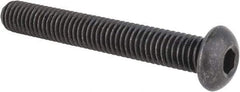 Made in USA - 3/8-16 UNC Hex Socket Drive, Button Screw - Alloy Steel, Black Oxide Finish, Fully Threaded, 2-3/4" Length Under Head - Benchmark Tooling