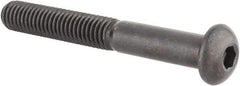 Made in USA - 3/8-16 UNC Hex Socket Drive, Button Screw - Alloy Steel, Black Oxide Finish, Fully Threaded, 3" Length Under Head - Benchmark Tooling