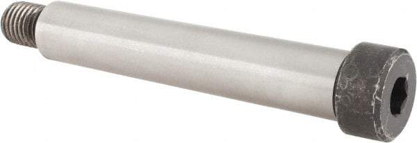 Made in USA - 1" Shoulder Diam x 5-1/2" Shoulder Length, 3/4-10 UNC, Hex Socket Shoulder Screw - 4000 Alloy Steel, Uncoated, 1-5/16" Head Diam - Benchmark Tooling