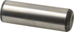 Made in USA - 1" Diam x 3" Pin Length Grade 8 Alloy Steel Standard Dowel Pin - Bright Finish, C 47-58 & C 60 (Surface) Hardness, 117,800 Lb (Single Shear), 235,600 Lb (Double Shear) Breaking Strength, 1 Beveled & 1 Rounded End - Benchmark Tooling