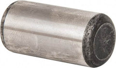 Made in USA - 1/2" Diam x 1" Pin Length Grade 8 Alloy Steel Standard Dowel Pin - Bright Finish, C 47-58 & C 60 (Surface) Hardness, 29,450 Lb (Single Shear), 58,900 Lb (Double Shear) Breaking Strength, 1 Beveled & 1 Rounded End - Benchmark Tooling