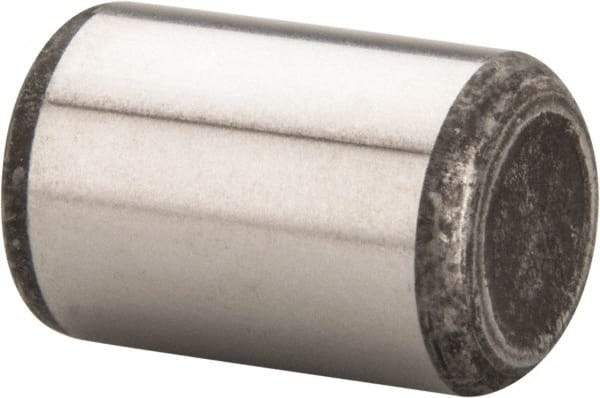 Made in USA - 1/2" Diam x 3/4" Pin Length Grade 8 Alloy Steel Standard Dowel Pin - Bright Finish, C 47-58 & C 60 (Surface) Hardness, 29,450 Lb (Single Shear), 58,900 Lb (Double Shear) Breaking Strength, 1 Beveled & 1 Rounded End - Benchmark Tooling