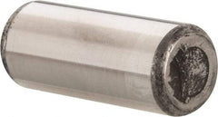 Made in USA - 5/8" Diam x 1-1/2" Pin Length Grade 8 Alloy Steel Standard Dowel Pin - Bright Finish, C 47-58 & C 60 (Surface) Hardness, 46,000 Lb (Single Shear), 92,000 Lb (Double Shear) Breaking Strength, 1 Beveled & 1 Rounded End - Benchmark Tooling