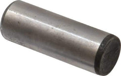 Made in USA - 5/8" Diam x 1-3/4" Pin Length Grade 8 Alloy Steel Standard Dowel Pin - Bright Finish, C 47-58 & C 60 (Surface) Hardness, 46,000 Lb (Single Shear), 92,000 Lb (Double Shear) Breaking Strength, 1 Beveled & 1 Rounded End - Benchmark Tooling