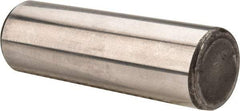 Made in USA - 5/8" Diam x 2" Pin Length Grade 8 Alloy Steel Standard Dowel Pin - Bright Finish, C 47-58 & C 60 (Surface) Hardness, 46,000 Lb (Single Shear), 92,000 Lb (Double Shear) Breaking Strength, 1 Beveled & 1 Rounded End - Benchmark Tooling