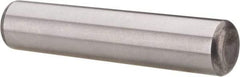 Made in USA - 5/8" Diam x 3" Pin Length Grade 8 Alloy Steel Standard Dowel Pin - Bright Finish, C 47-58 & C 60 (Surface) Hardness, 46,000 Lb (Single Shear), 92,000 Lb (Double Shear) Breaking Strength, 1 Beveled & 1 Rounded End - Benchmark Tooling